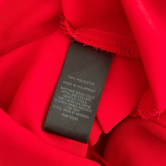 EXPRESS Womens Red The Portofino Shirt Button Down Blouse Top Size XS Workwear - Picture 8 of 8